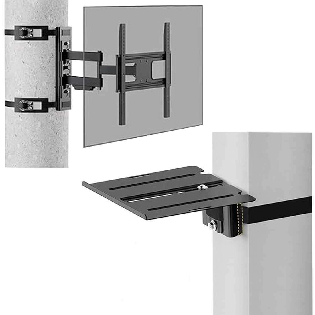 Got a gazebo? Strap on this TV mount & shelf