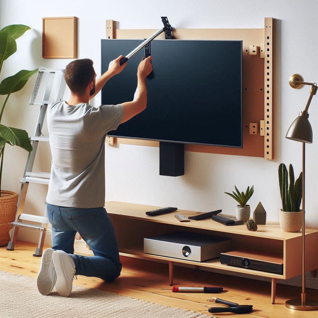 How do I convert a wall-mounted TV to a stand?