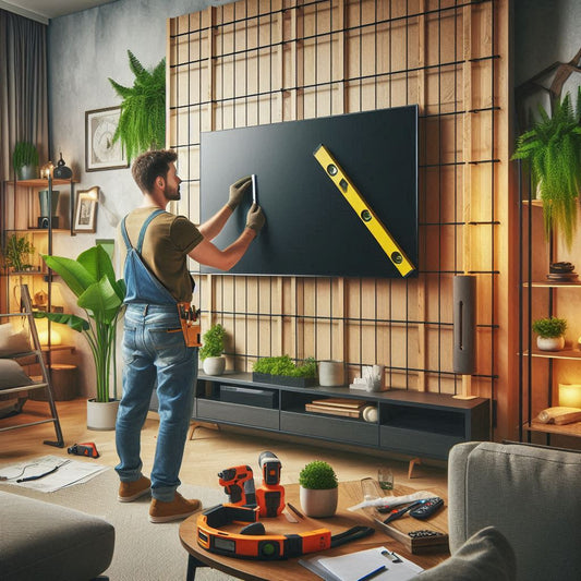 TV mounted seamlessly on @tojaliving’s Toja Grid using our no-drill, strap-on gazebo pillar mount
