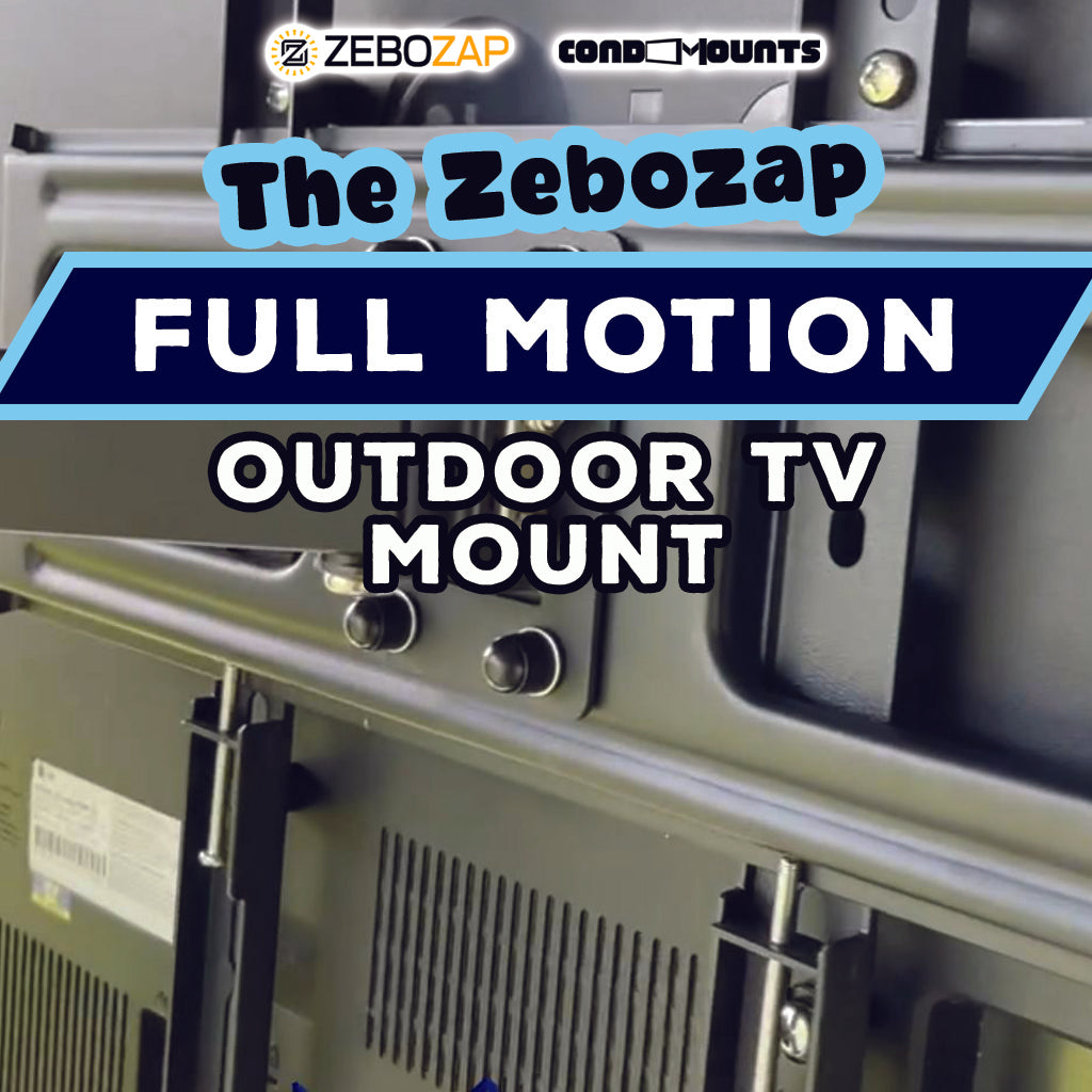 Full Motion Strapping Gazebo Post TV Mount - All Black (ZZTVA2044)