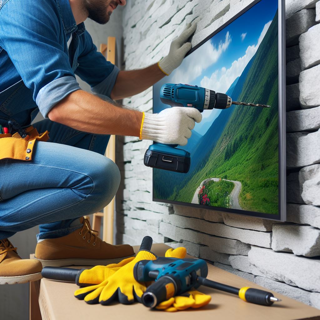 Mounting a TV on a slanted wall