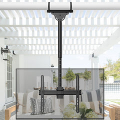 ZeboZap ZZTVC2144 Full Motion Outdoor Ceiling TV Mount Height Adjustable Hanging Mount for Patio Gazebo or Pergola Fits 32 to 55 Inch TVs with Tilt Swivel Flip Down Holds Up to 110 Pounds