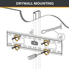 CondoMounts MSK8002 Elephant Anchors | Universal Metal Stud Anchors for Drywall & Steel Stud Walls | TV Mounting Kit Supports Up to 90lbs | No-Stud Drywall Anchors with Screws & Drill Bit (25 Pack)