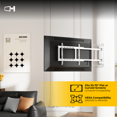 CondoMounts CLMSATVA2064 Manual Swing TV Wall Mount | Full Motion Swivel Arm for 32–75” Flat & Curved Screens | Heavy-Duty Aluminum & Steel | VESA 600x400 | 110 lbs Capacity | Cable Management