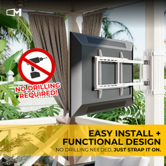 CondoMounts CLMSATVA2164 Motorized Swing TV Wall Mount for 32"-75" Flat & Curved Screens | Remote Control | Programmable Memory | Slim Low Profile | Swivel 170° | Cable Management | 110 lbs Capacity