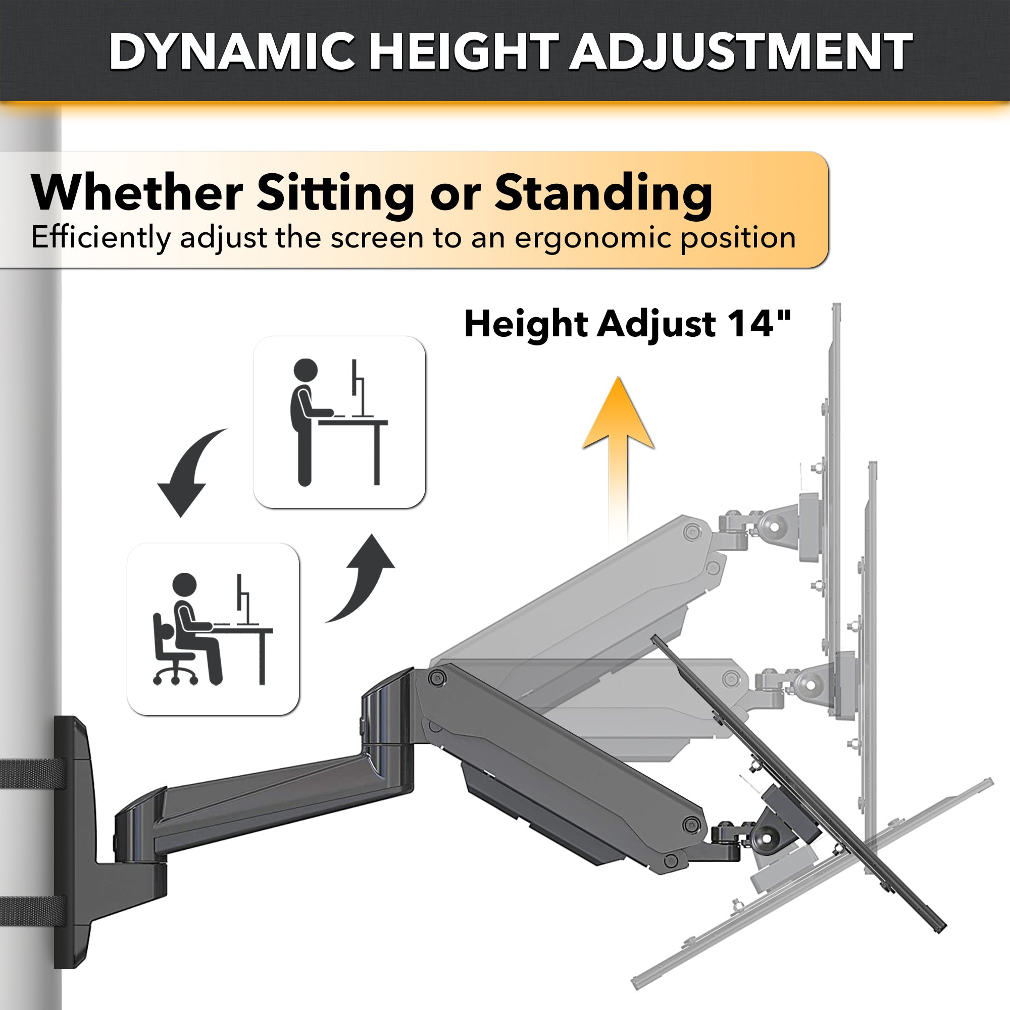 Workbench Computer Mount CondoMounts Full Motion Pillar Monitor Mount | WorkBench Monitor Mount ...