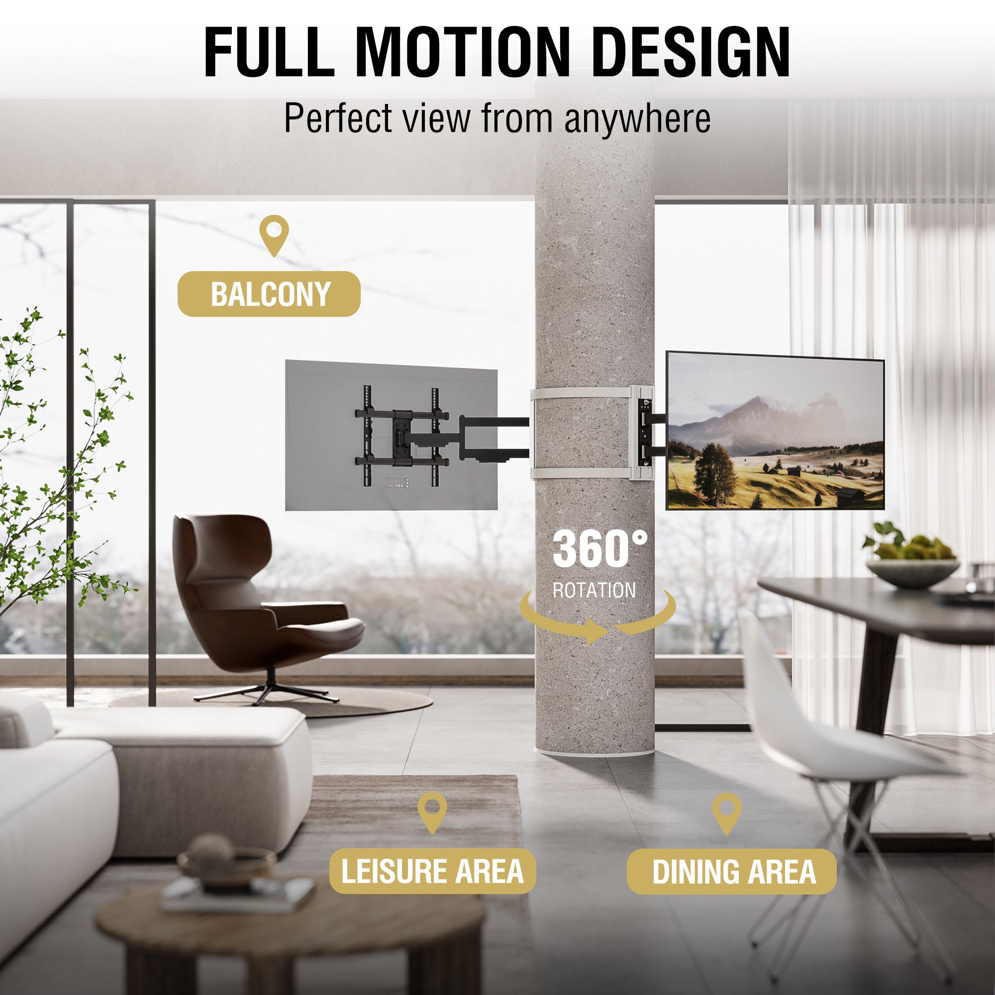 Full Motion Pillar TV Mount | Column TV Mount CLMTVA1044 – CONDOMOUNTS