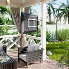 CondoMounts CLMSATVA2164 Motorized Swing TV Wall Mount for 32"-75" Flat & Curved Screens | Remote Control | Programmable Memory | Slim Low Profile | Swivel 170° | Cable Management | 110 lbs Capacity