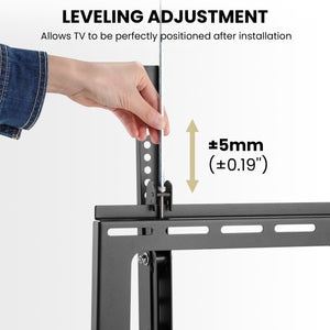 ZeboZap OUTDOOR Tilt TV Mount- NO Swivel | Stainless Steel Screws | Lockable | Low-Profile | Outdoor TV Mount | Patio TV Mount | Holds 154lbs | Fits 37-in. to 80-in. TVs | Weatherproof | All Black