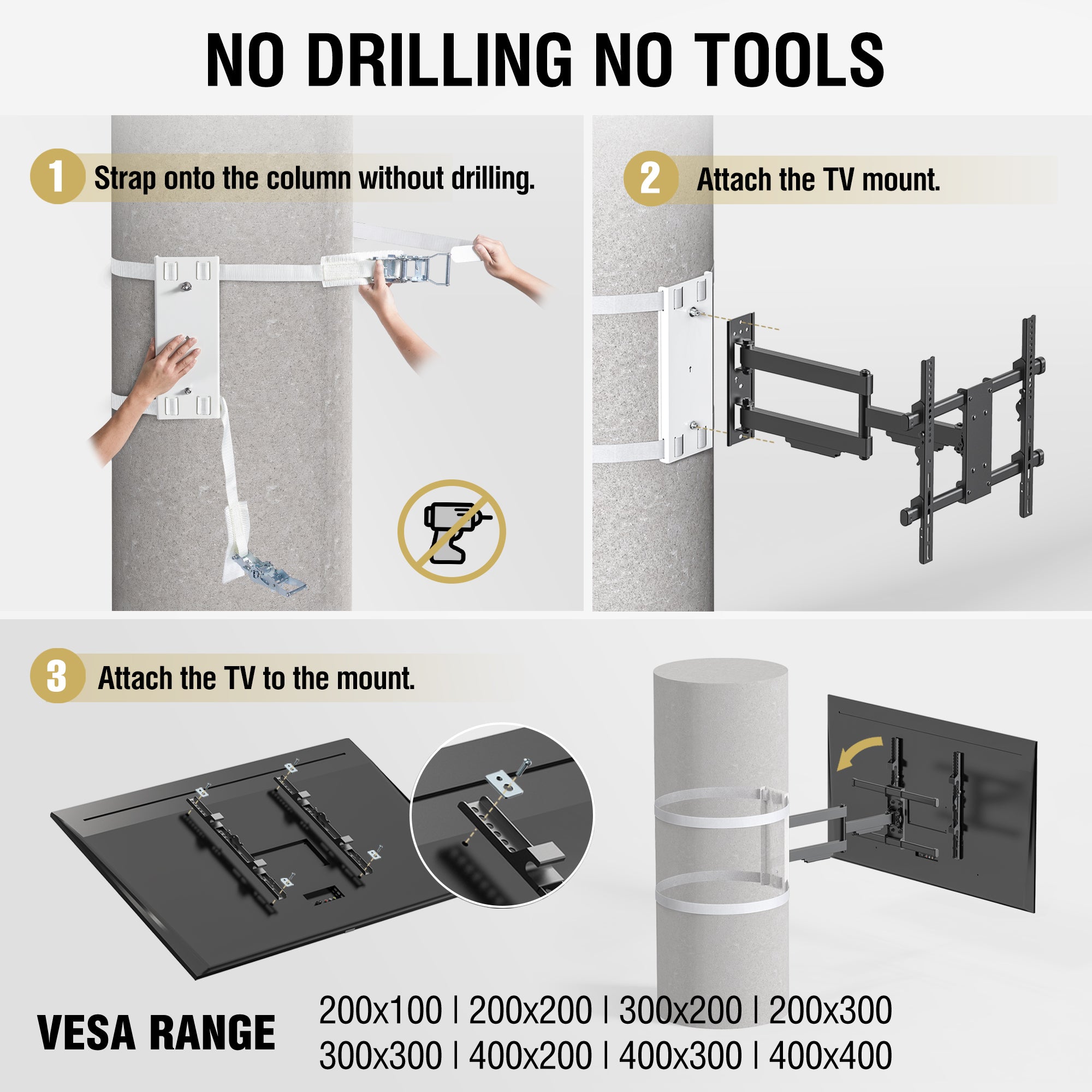 Full Motion Pillar TV Mount | Column TV Mount CLMTVA1044 – CONDOMOUNTS