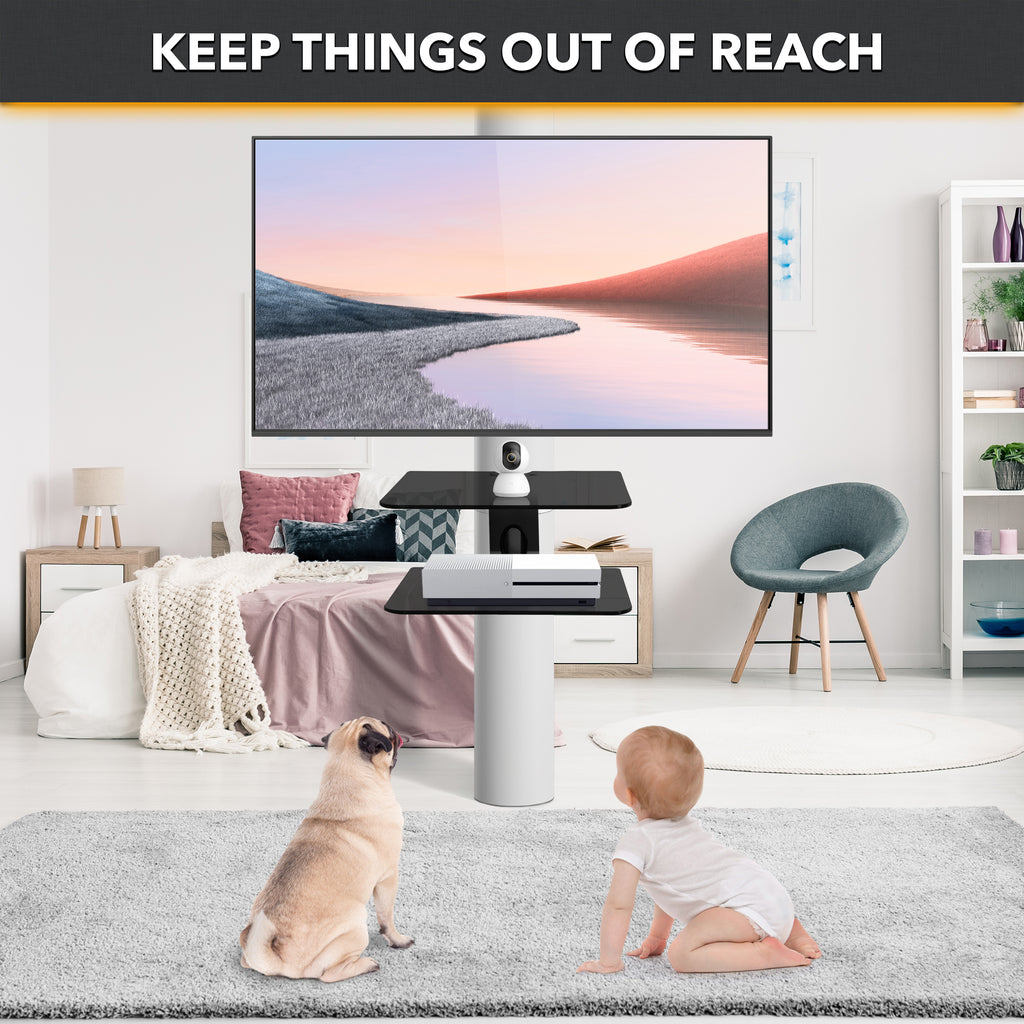 CondoMounts Pillar & Wall Floating Shelves for Soundbars, Gaming Conso