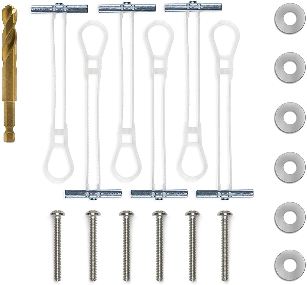 CondoMounts TV Mounting Kit | Holds 90lbs | NO Gap Mounting Kit | Steel Stud | NO Stud Drywall | Frame TV | Includes 6 Elephant Anchor (3/16) with 1-Pilot Head Titanium Drill Bit & Mounting Hardware