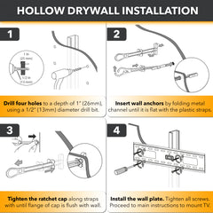 CondoMounts MSK8002 Elephant Anchors | Universal Metal Stud Anchors for Drywall & Steel Stud Walls | TV Mounting Kit Supports Up to 90lbs | No-Stud Drywall Anchors with Screws & Drill Bit (25 Pack)