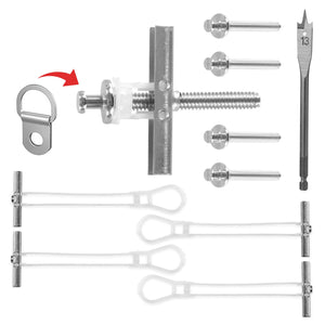CondoMounts Heavy Picture Hanger | Holds 200 lbs on Drywall, Plaster, Tile, Stucco | D-Ring Hook | Sawtooth Hook | Wire Hook | Includes 4 Elephant Anchors, 4 Bear Claw Screws & Drill Bit