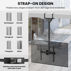 ZeboZap ZZTVC2144 Full Motion Outdoor Ceiling TV Mount Height Adjustable Hanging Mount for Patio Gazebo or Pergola Fits 32 to 55 Inch TVs with Tilt Swivel Flip Down Holds Up to 110 Pounds