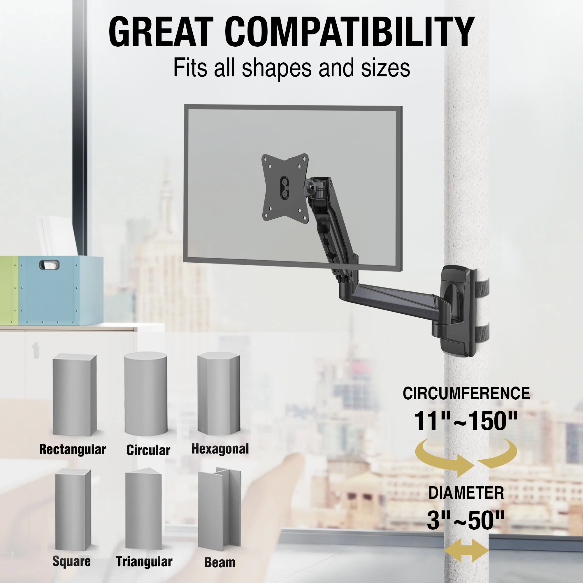 Workbench Computer Mount CondoMounts Full Motion Pillar Monitor Mount | WorkBench Monitor Mount ...