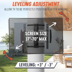 SupaTV Strap-On TV Mount for Indoor Pillars and Outdoor Gazebo, Pergola and Patios Made with Premium Aluminum for Lifelong Durability