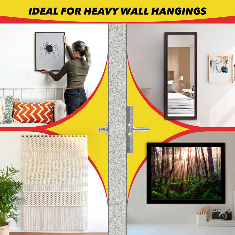 CondoMounts Heavy Picture Hanger | Holds 200 lbs on Drywall, Plaster, Tile, Stucco | D-Ring Hook | Sawtooth Hook | Wire Hook | Includes 4 Elephant Anchors, 4 Bear Claw Screws & Drill Bit