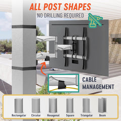 SupaTV Strap-On TV Mount for Indoor Pillars and Outdoor Gazebo, Pergola and Patios Made with Premium Aluminum for Lifelong Durability