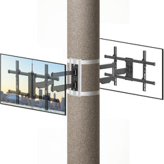 CONDOMOUNTS CLMTVA1064 Full Motion Pillar TV Mount | Strap-On No Drill Design for Large Pillars 8–48" Diameter | Fits 37–80 Inch Flat & Curved TVs | Heavy Duty 110 lbs Capacity | Tilt, Swivel & Extend