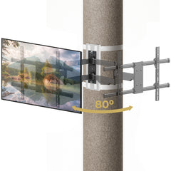 CONDOMOUNTS CLMTVA1064 Full Motion Pillar TV Mount | Strap-On No Drill Design for Large Pillars 8–48" Diameter | Fits 37–80 Inch Flat & Curved TVs | Heavy Duty 110 lbs Capacity | Tilt, Swivel & Extend