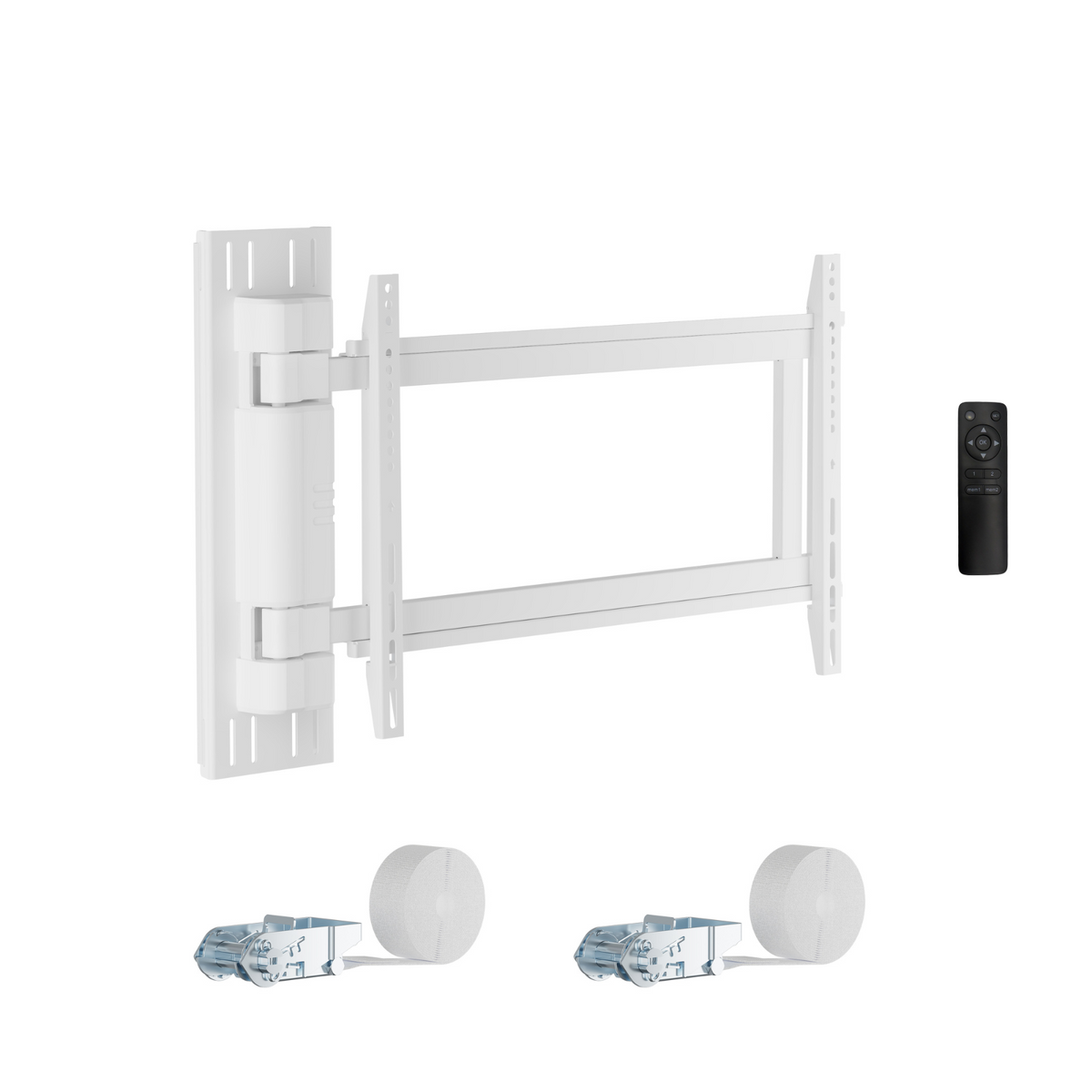 CondoMounts CLMSATVA2164 Motorized Swing TV Wall Mount for 32"-75" Flat & Curved Screens | Remote Control | Programmable Memory | Slim Low Profile | Swivel 170° | Cable Management | 110 lbs Capacity