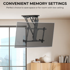 ZeboZap ZZTVC8864 Motorized Ceiling TV Mount 32–70" Flip Down w/ Remote, 77lbs