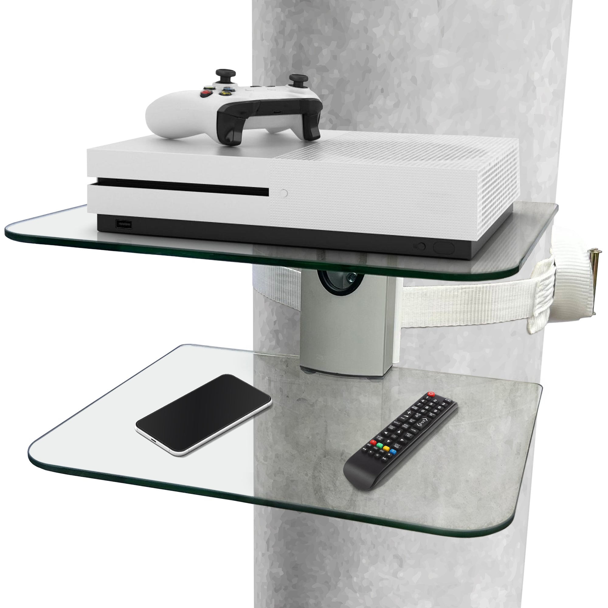 CondoMounts Pillar & Wall Floating Shelves for Soundbars, Gaming Conso ...
