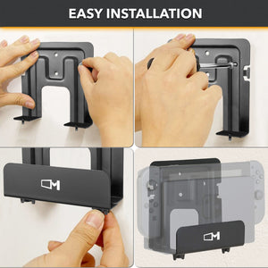 CondoMounts Adjustable Console Wall Mount | Install Behind TV | Cable Box | Nintendo Switch | Apple TV | PS4 | ROKU | Streaming Devices | Adjustable 1.85-in. to 3.00-in. | Mounting Hardware