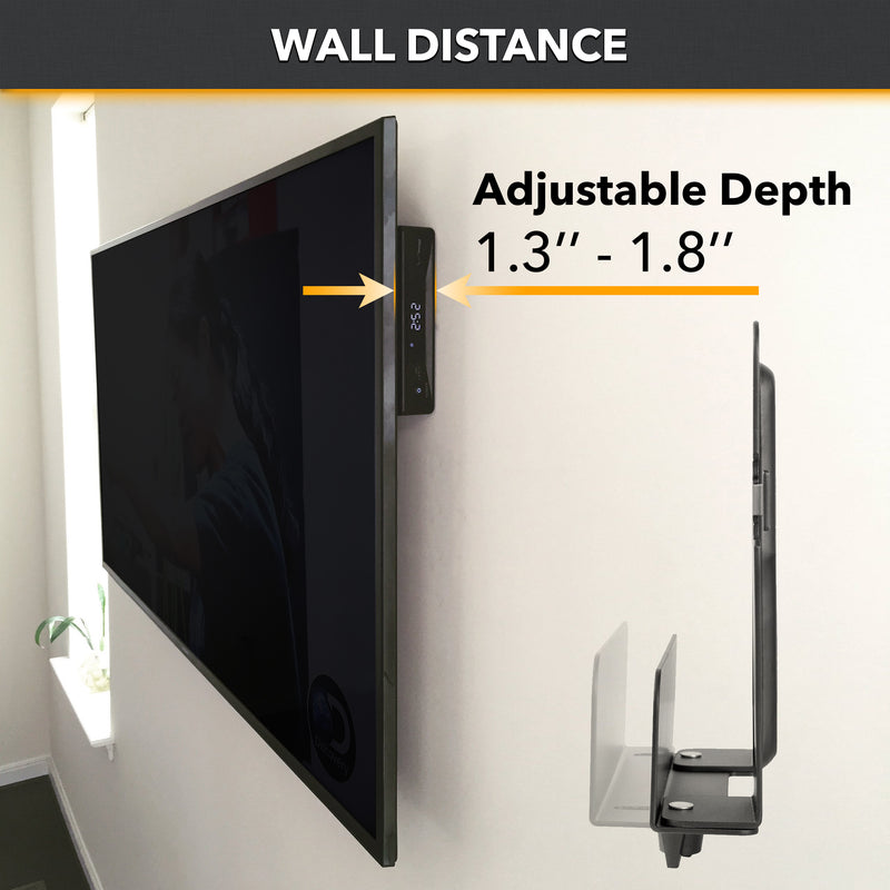 CondoMounts Adjustable Console Wall Mount | Install Behind TV | Cable Box | Apple TV | ROKU | Streaming Device | Rogers Ignite | Comcast | XFinity | Adjustable 1.26-in. to 1.80-in. | Mounting Hardware
