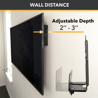 CondoMounts Adjustable Console Wall Mount | Install Behind TV | Cable Box | Nintendo Switch | Apple TV | PS4 | ROKU | Streaming Devices | Adjustable 1.85-in. to 3.00-in. | Mounting Hardware